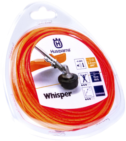 Корд триммерный 2.4 мм/15 м, бесшумный, Whisper Husqvarna, в блистере