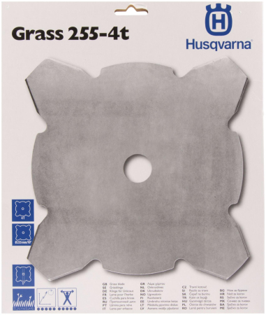 Нож для травы Husqvarna, 4 зубца Grass 255-4Т (25.4 мм), d - 255 мм